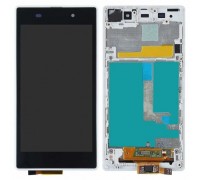 Дисплей для Sony C6902 L39h Xperia Z1/ С6903/ С6906/ С6943 + touchscreen, белый, с передней панелью