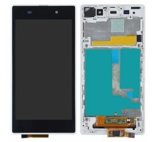Дисплей для Sony C6902 L39h Xperia Z1/ С6903/ С6906/ С6943 + touchscreen, белый, с передней панелью