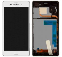 Дисплей для Sony D6633 Xperia Z3 Dual + touchscreen, белый, с передней панелью