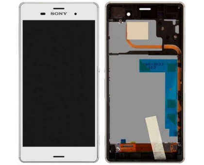 Дисплей для Sony D6633 Xperia Z3 Dual + touchscreen, білий, з передньою панеллю