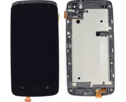 Дисплей HTC 500 Desire / 506e + тачскрін (сенсор), чорний, в рамці