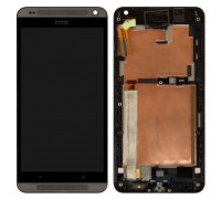 Дисплей HTC 700 Desire Dual Sim + тачскрін (сенсор), чорний, в рамці