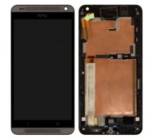 Дисплей HTC 700 Desire Dual Sim + тачскрин (сенсор), черный, в рамке