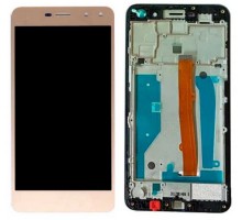 Дисплей Huawei Y5 2017/Y5 III 2017/Y6 2017 + тачскрин (сенсор), белый, в рамке серебристого цвета