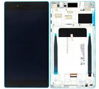Дисплей Lenovo Tab 3 TB3-730X / TB-7304i Tab 7 Essential 3G + тачскрін (сенсор), чорний, # V070WSM-TL0, в рамці синього кольору, оригінал