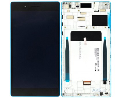 Дисплей Lenovo Tab 3 TB3-730X / TB-7304i Tab 7 Essential 3G + тачскрін (сенсор), чорний, # V070WSM-TL0, в рамці синього кольору, оригінал