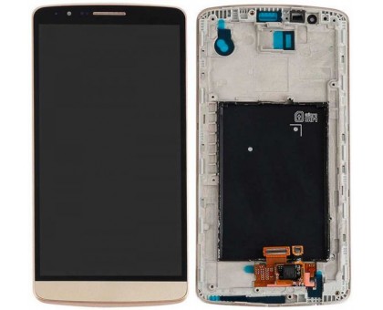 Дисплей LG D690 G3 Stylus + тачскрин (сенсор), золотистый, с предней панелью, оригинал
