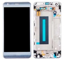 Дисплей LG K580 X Cam + тачскрин (сенсор), серебристый, Titan Silver, в рамке, оригинал