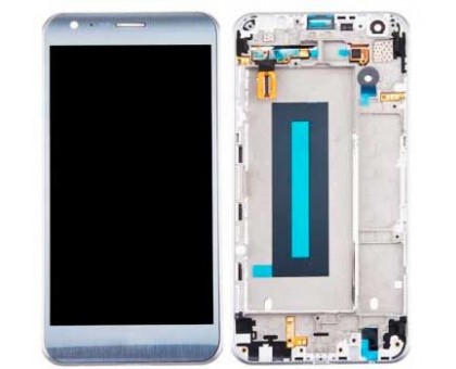 Дисплей LG K580 X Cam + тачскрин (сенсор), серебристый, Titan Silver, в рамке, оригинал
