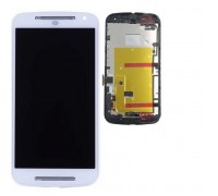 Дисплей Motorola XT1063 Moto G (2nd Gen)/XT1064/XT1068/XT1069 + тачскрин (сенсор), белый, в рамке