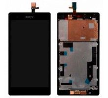 Дисплей Sony D5322 Xperia T2 Ultra DS + тачскрин (сенсор), черный, в рамке
