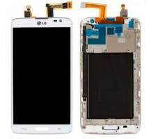 Display for LG D680 G Pro Lite / D682 G Pro Lite + touchscreen, white, with front panel