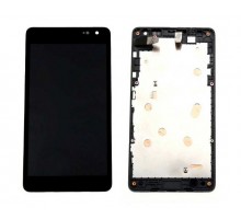 Дисплей для Microsoft 535 Lumia Dual Sim + touchscreen (CT2C1607FPC-A1-E), чёрный, с передней панелью, оригинал (Китай)