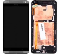 Дисплей HTC 700 Desire Dual Sim + тачскрін (сенсор), чорний, в рамці сріблястого