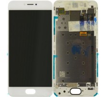 Дисплей Meizu Pro 6 M570H /Pro 6s + тачскрин (сенсор), белый, в рамке, TFT, копия