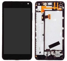 Дисплей Microsoft 650 Lumia + тачскрин (сенсор), черный, в рамке, оригинал