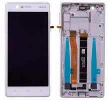 Дисплей Nokia 3 Dual Sim + тачскрин (сенсор), белый, в рамке, Silver White, оригинал