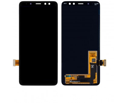 Дисплей Samsung A530F Galaxy A8 2018 + тачскрин (сенсор), черный, Amoled, оригинал , переклеено стекло