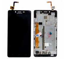Дисплей для Lenovo A6000/ K30 + touchscreen, чёрный, с передней панелью