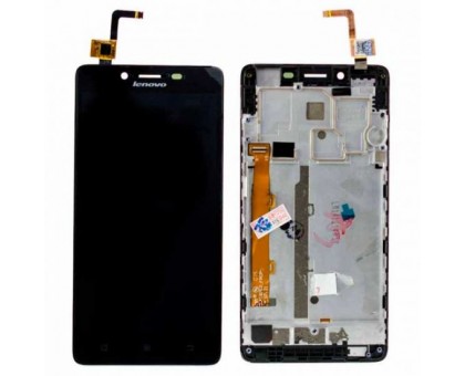 LCD for Lenovo A6000 / K30 + touchscreen, black, with the front panel