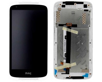 Дисплей HTC 526G Desire Dual Sim + тачскрін (сенсор), чорний, в рамці білого кольору