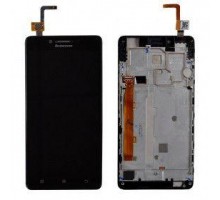 Дисплей Lenovo A6010 + тачскрин (сенсор), черный, в рамке, оригинал