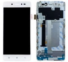 Дисплей Lenovo S90 Sisley + тачскрин (сенсор), белый, в рамке, Amoled, оригинал