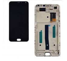 Дисплей Meizu M2 Note M571 + тачскрин (сенсор), черный, в рамке, черный шлейф