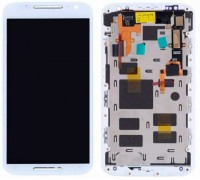 Дисплей Motorola XT1092 Moto X (2nd Gen)/XT1093/XT1094/XT1095/XT1096/XT1097 + тачскрин (сенсор), белый, в рамке, TFT, копия