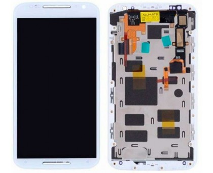 Дисплей Motorola XT1092 Moto X (2nd Gen)/XT1093/XT1094/XT1095/XT1096/XT1097 + тачскрин (сенсор), белый, в рамке, TFT, копия