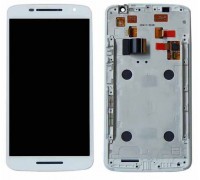 Display Motorola XT1561 Moto X Play / XT1562 / XT1563 / XT1564 + touchscreen (sensor), white, in frame