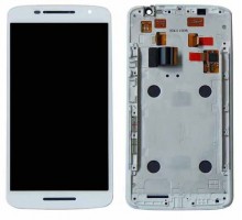 Дисплей Motorola XT1561 Moto X Play/XT1562/XT1563/XT1564 + тачскрин (сенсор), белый, в рамке