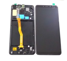 Дисплей Samsung A920F Galaxy A9 2018 + тачскрин (сенсор), черный, в рамке, Amoled, оригинал , переклеено стекло