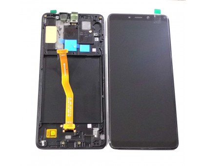 Дисплей Samsung A920F Galaxy A9 2018 + тачскрин (сенсор), черный, в рамке, Amoled, оригинал , переклеено стекло