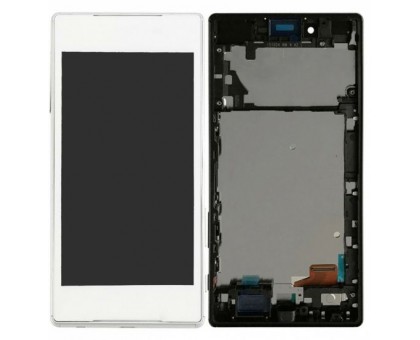 Дисплей Sony E6603 Xperia Z5/E6653 + тачскрин (сенсор), белый, в рамке, оригинал