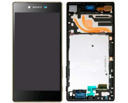 Дисплей Sony E6853 Xperia Z5 Premium + тачскрін (сенсор), золотистий, в рамці, оригінал