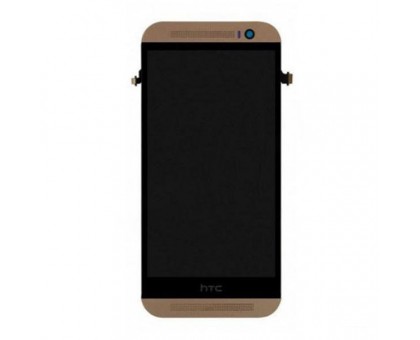 Дисплей для HTC One M8 + сенсорний екран, чорний, з передньою панеллю золотистого кольору