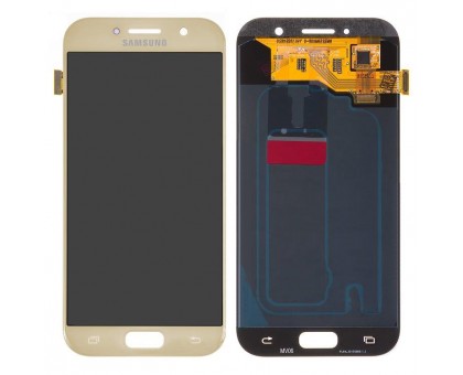Lcd Samsung A720F Galaxy A7 2017 + touch-screen, gold, Gold Sand, Amoled, original, re-glued glass