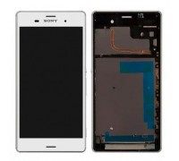 Дисплей Sony D6603 Xperia Z3/D6643/D6653 + тачскрин (сенсор), белый, в рамке