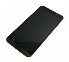 Дисплей Asus ZenFone 2 (ZE551ML) + тачскрин (сенсор), черный, в рамке красного цвета