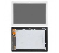 Дисплей Asus ZenPad 10 Z300M / Z300CNL / Z301ML / Z301MFL + тачскрін (сенсор), білий, в рамці сріблястого кольору, з жовтим шлейфом