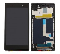 Дисплей для Sony C6902 L39h Xperia Z1/ С6903/ С6906/ С6943 + touchscreen, чёрный, с передней панелью, оригинал (Китай)