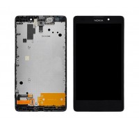 Дисплей Nokia X + тачскрин (сенсор), черный, в рамке, оригинал