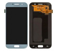 Дисплей Samsung A520F Galaxy A5 2017 + тачскрін (сенсор), блакитний, Blue Mist, TFT, копія