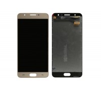 Дисплей Samsung G610F Galaxy J7 Prime/Galaxy On Nxt + тачскрин (сенсор), золотистый, оригинал , переклеено стекло