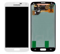 Дисплей Samsung G900H Galaxy S5 / G900F + тачскрін (сенсор), білий, Shimmery White, TFT, копія