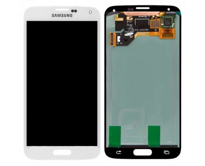 Дисплей Samsung G900H Galaxy S5 / G900F + тачскрін (сенсор), білий, Shimmery White, TFT, копія