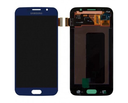 Дисплей Samsung G920F Galaxy S6 + тачскрін (сенсор), синій, Black Sapphire, OLED, копія хорошої якості