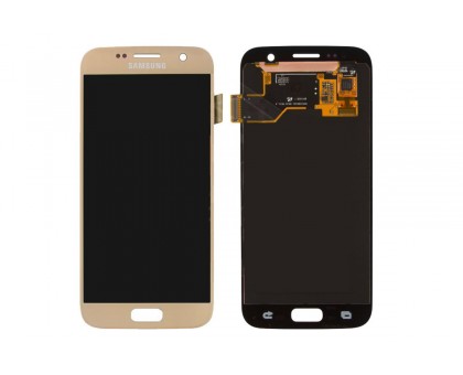 Дисплей Samsung G930F Galaxy S7 / G930FD + тачскрін (сенсор), золотистий, OLED, копія хорошої якості