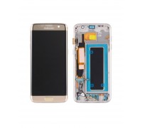 Дисплей Samsung G935F Galaxy S7 Edge + тачскрін (сенсор), золотистий, в рамці, OLED, копія хорошої якості